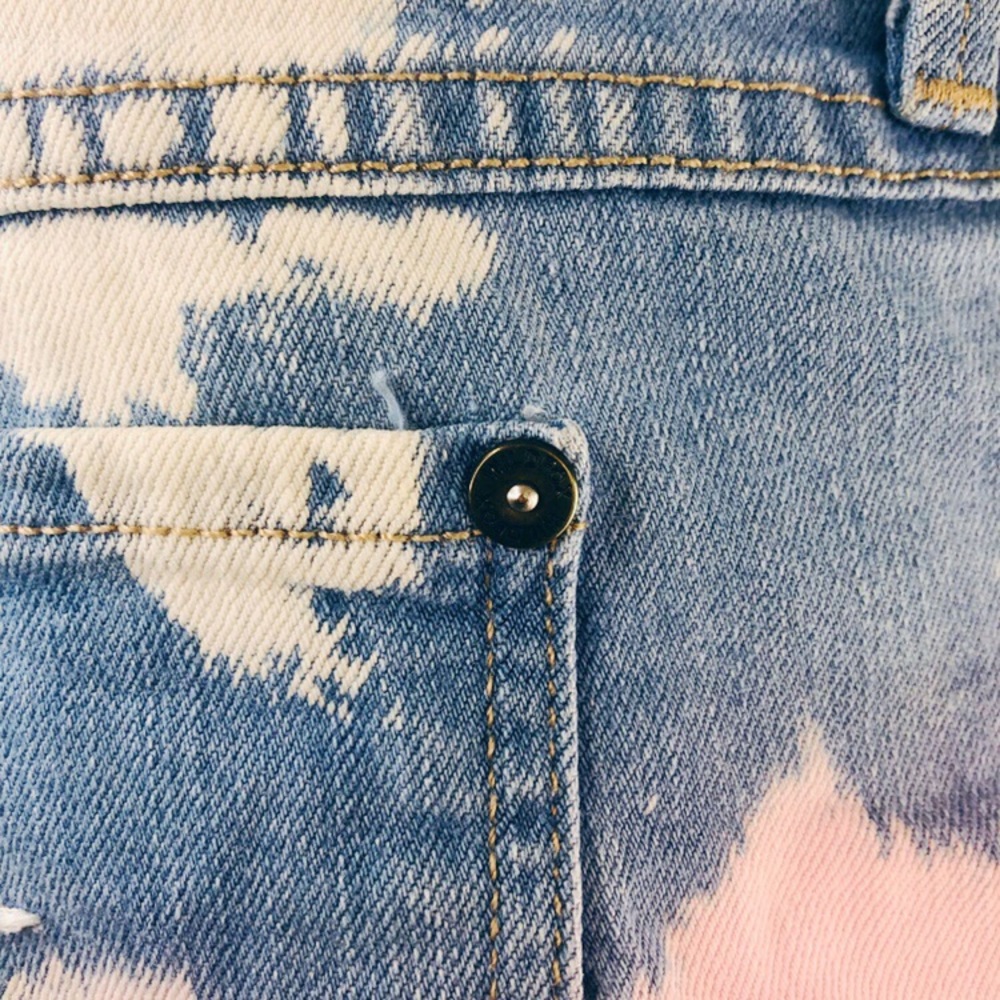 🦊 Wildfox 💦 Tie Dye Distressed Shorts 26 ☀️ - Picture 7 of 8